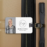 Minimalist Modern Logo Real Estate Agent Photo Luggage Tag<br><div class="desc">Elegant realtor luggage tag in black and white with space for your photo and logo. Create branded gifts for your real estate business using this minimalist photo luggage tag design. You can add your business logo and custom photo, edit the colours and more to create your stylish realty luggage tags...</div>