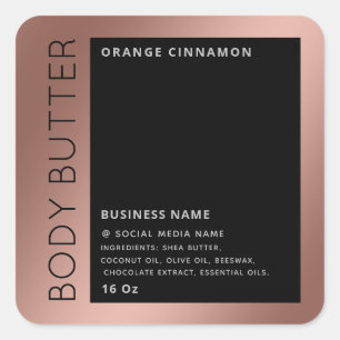 Minimalist modern luxury typography black product  square sticker