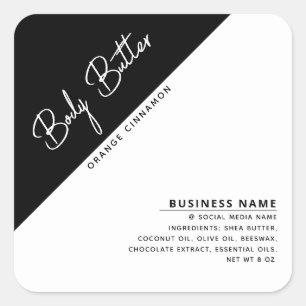 Minimalist modern luxury typography black & white  square sticker