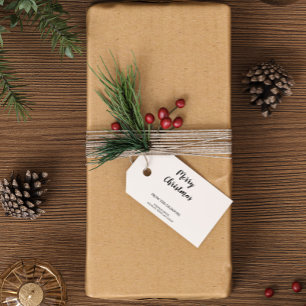 Minimalist Modern Merry Christmas Gift Tags
