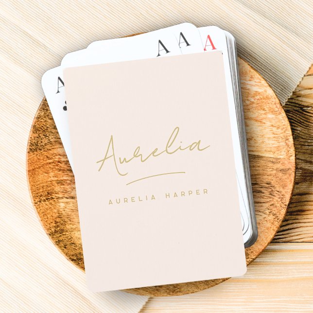 Minimalist Modern Monogram Blush Pink Custom Playing Cards (Creator Uploaded)
