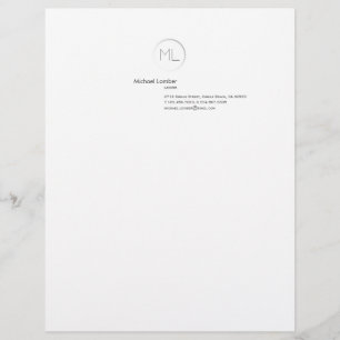 Minimalist Modern Monogram Business Letterhead Top