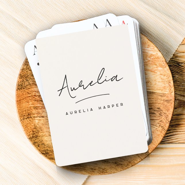 Minimalist Modern Monogram Custom Signature Playing Cards (Creator Uploaded)