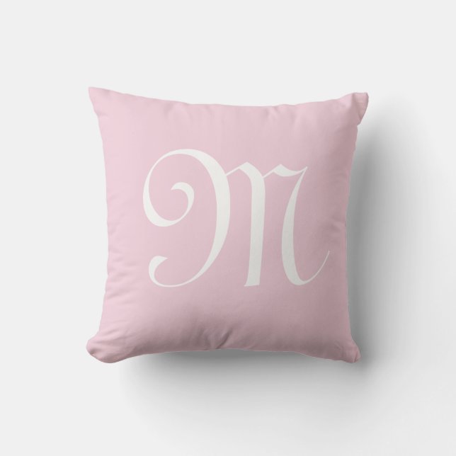 Minimalist Modern Monogram Initial Throw Pillow (Front)