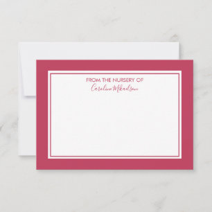 Minimalist Modern Monogram - Magenta Red Thank You Card