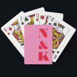 Minimalist Modern Monogram Pink Red Custom Wedding Playing Cards<br><div class="desc">Minimalist Modern Monogram Wedding Personalized Playing Cards in Pink and Red</div>