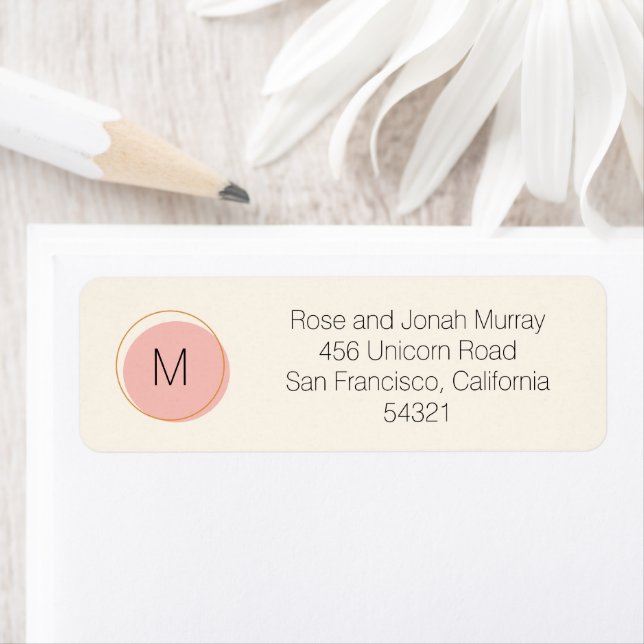 Minimalist Modern Monogram Pink Return Address (Insitu)