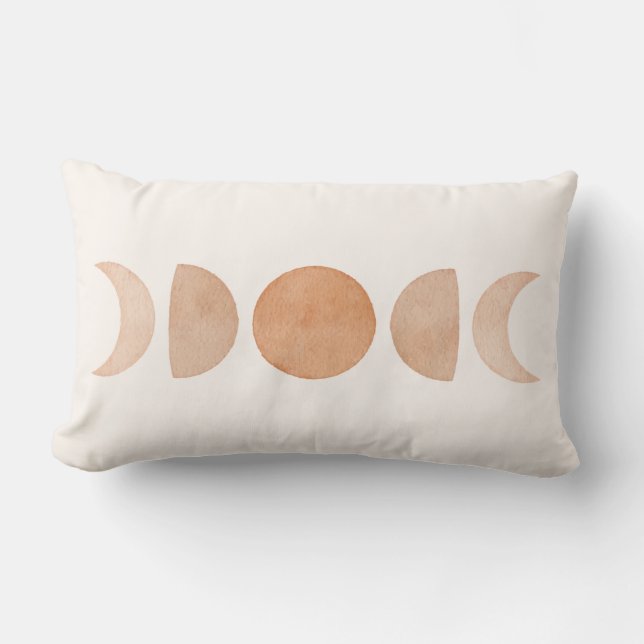 Minimalist & Modern Moon Phases Design  Lumbar Pillow (Front)