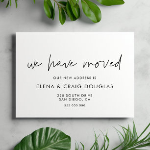 Minimalist modern moving announcement postcard