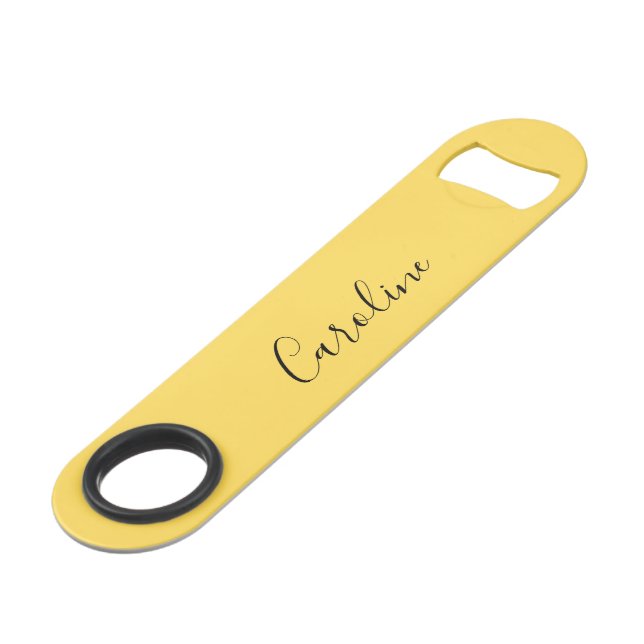 Minimalist modern mustard yellow bar key (Front Angled)