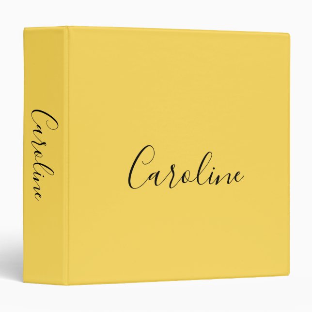 Minimalist modern mustard yellow binder (Front/Spine)