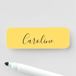 Minimalist modern mustard yellow name tag