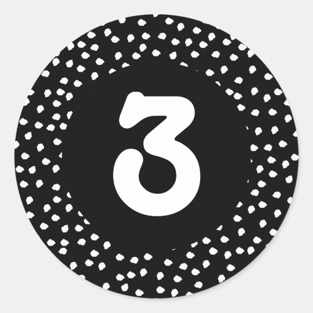 Minimalist Modern Name Cute Polka Dot Pattern Classic Round Sticker (Front)