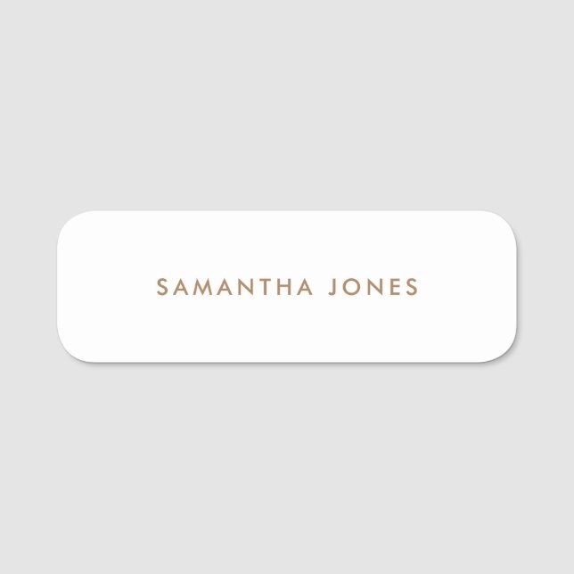 Minimalist Modern Name Tag (Front)
