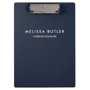 Minimalist Modern Navy Blue Clipboard