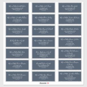 Minimalist Modern Navy Blue Guest Address Labels