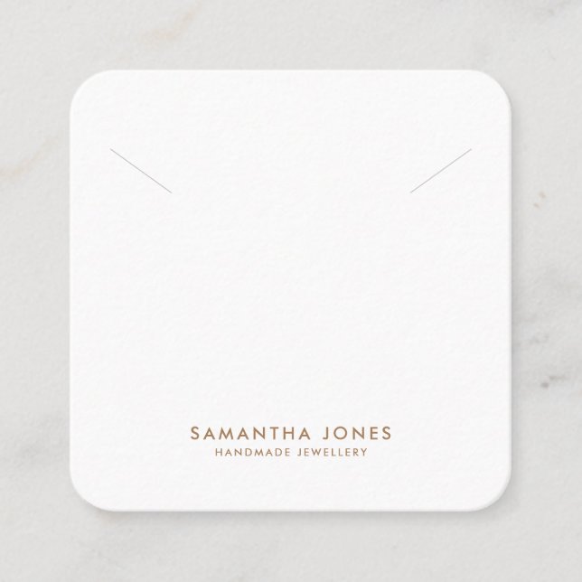 Minimalist Modern Necklace Jewelry Display  Square Business Card (Front)