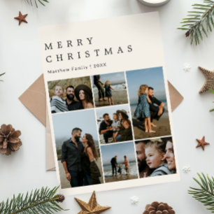 Minimalist Modern Neutral Christmas Family Photo Holiday Card