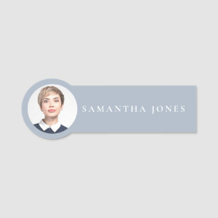 Minimalist Modern Neutral photo Name Tag