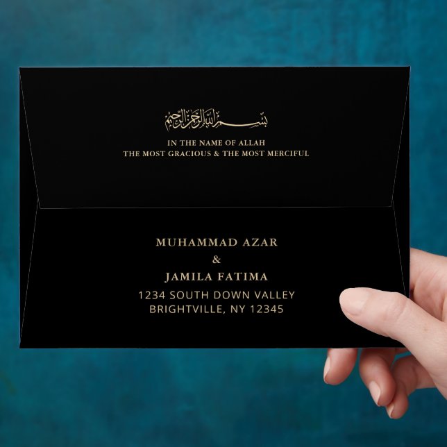 Minimalist Modern Nikkah Arabic Islamic Wedding Envelope (Hand)