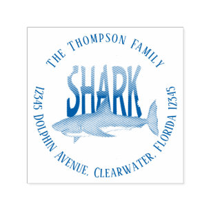 Minimalist Modern Ocean Shark Simple Cute Self-inking Stamp