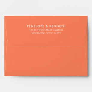 Minimalist Modern Orange Persimmon Address Envelope
