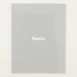 Minimalist modern pale grey custom year monogram  planner
