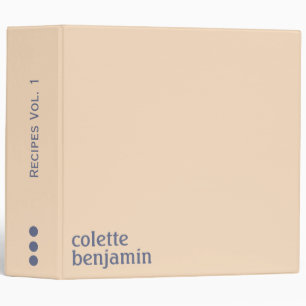 Minimalist Modern Pale Peach & Blue-Grey Binder