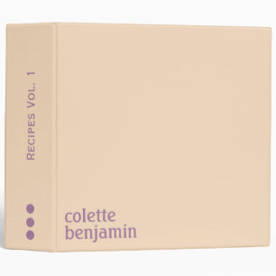 Minimalist Modern Pale Peach & Lavender Purple Binder