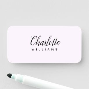 Minimalist Modern Pastel Pink Monogram - Name Tag