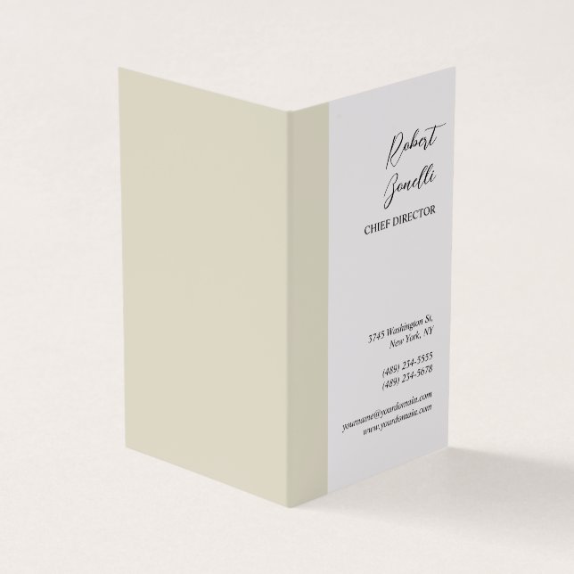 Minimalist Modern Pastel White Colour Personalized Business Card (Outside)
