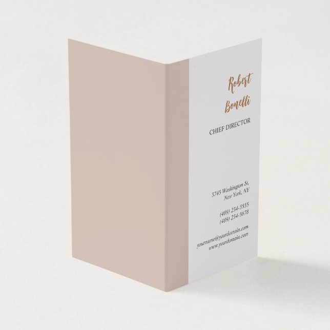 Minimalist Modern Pastel White Colour Personalized Business Card (Outside)