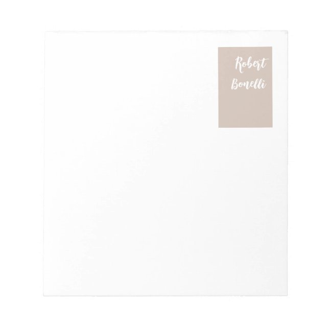 Minimalist Modern Pastel White Colour Personalized Notepad (Front)