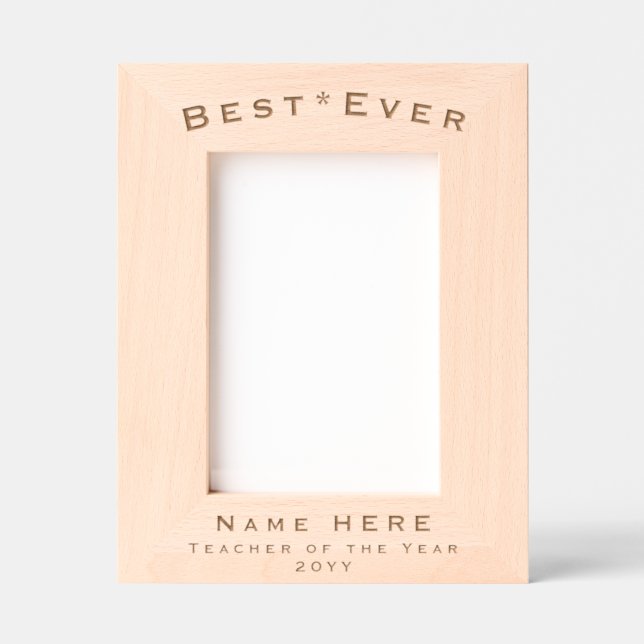Minimalist, Modern Personalized Best Ever Teacher Etched Frames (Front)