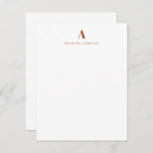 Minimalist Modern Personalized Rust Orange Card