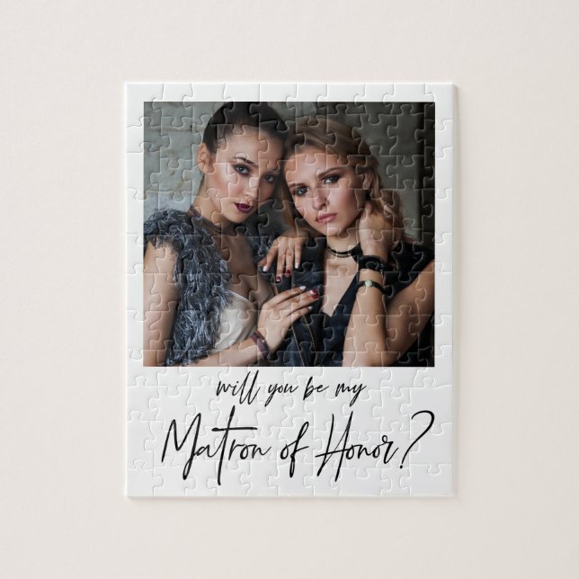 Minimalist Modern Photo Matron of Honor Proposal  Jigsaw Puzzle (Vertical)