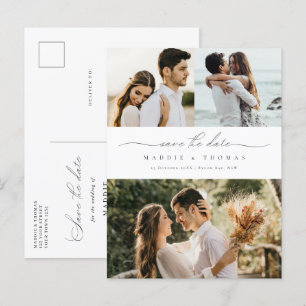 Minimalist modern photo Save the Date Invitation Postcard