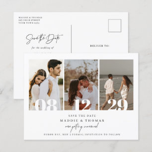 Minimalist modern photo Save the Date Invitation Postcard