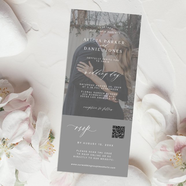 Minimalist modern photo wedding all in one invitation (Creator Uploaded)