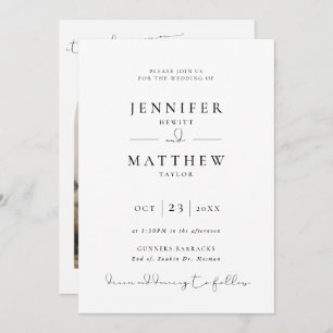 Minimalist & modern photo wedding invitation