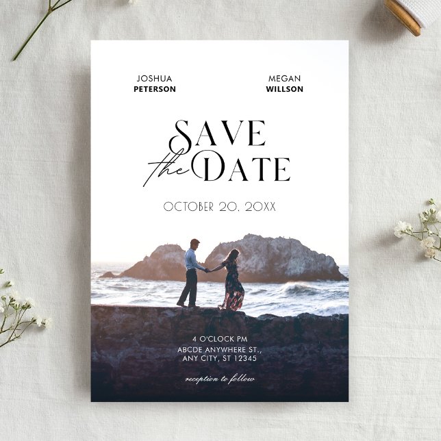 Minimalist modern photo wedding  save the date (Creator Uploaded)