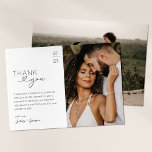 Minimalist Modern Photo Wedding Thank You Card<br><div class="desc">Elegant chic wedding thank you cards featuring a simple white background,  your monogram,  a photo from your wedding day,  and a personalized thank you note. On the back is second photo from your special day!</div>