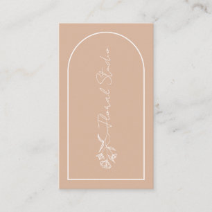 Minimalist Modern Pink Blush Arch Florist QR Code Business Card