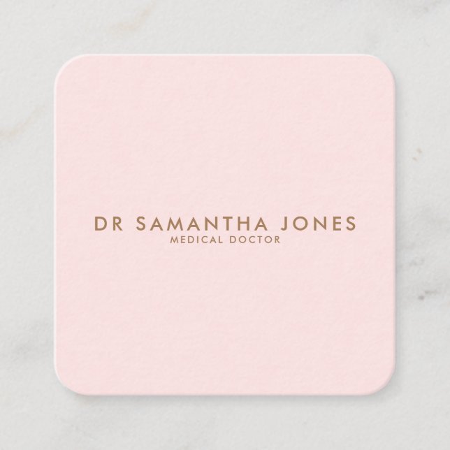 Minimalist Modern Pink Doctor Visiting Card (Front)
