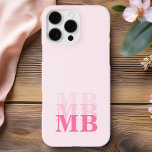 Minimalist Modern Pink Initial Monogram iPhone 16 Pro Max Case<br><div class="desc">Pink Minimalist Modern Initial Monogram Phone Case. Create your own personalized iPhone Case with custom initial name.</div>
