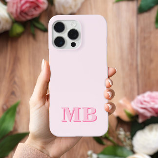 Minimalist Modern Pink Initial Monogram iPhone 13 Case
