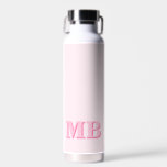 Minimalist Modern Pink Initial Monogram Water Bottle<br><div class="desc">Pink Minimalist Modern Initial Monogram Water Bottle. Create your own personalized water bottle with custom initial name.</div>