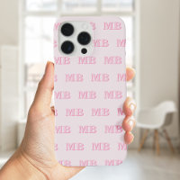 Minimalist Modern Pink Initial Pattern Monogram