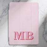 Minimalist Modern Pink Red Initial Monogram iPad Pro Cover<br><div class="desc">Pink Red Minimalist Modern Initial Monogram iPad case. Create your own personalized iPad Case with custom initial name.</div>