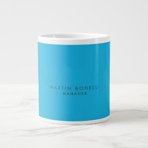 Minimalist Modern Plain Blue Large Coffee Mug